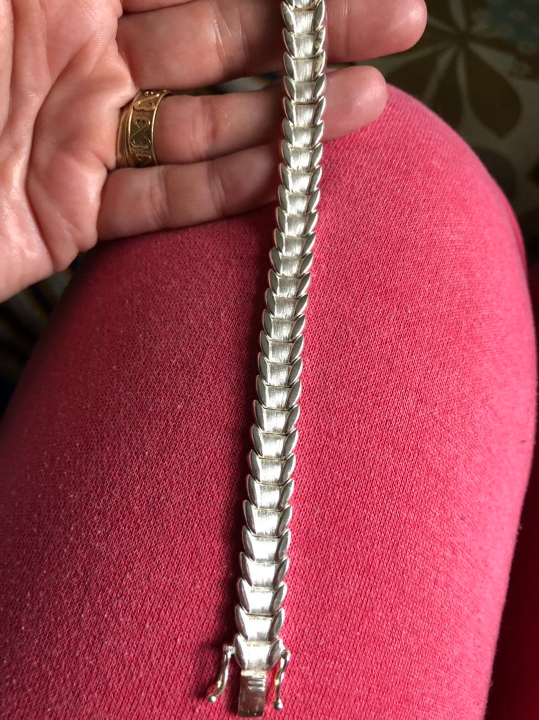 Fas Silver Beautiful FAS Sterling Silver Smooth and Brushed Link Bracelet!!! - Etsy