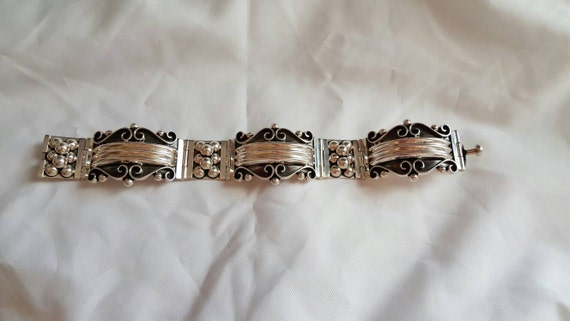 アクセサリー Mexico Vintage Heavy Link Bracelet 925 925 Sterling Silver Vintage Mexico ID Thick Heavy Byzantine