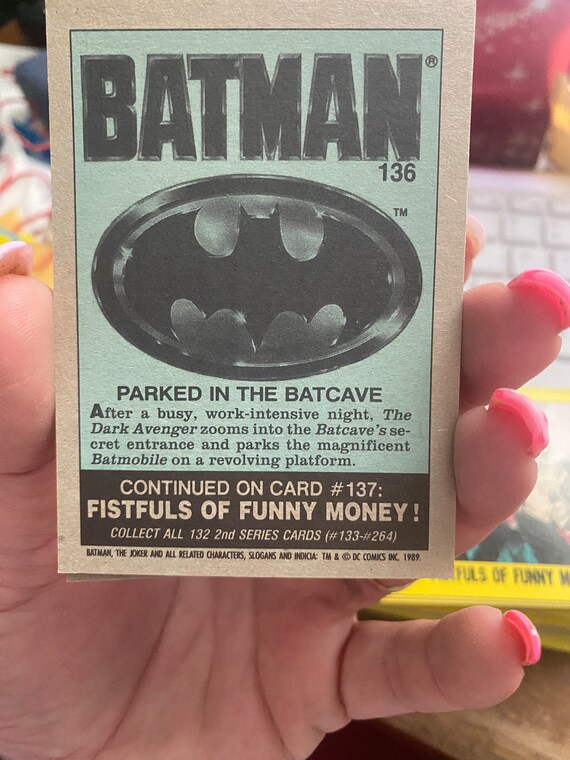 rare 1989 batman cards Vintage 1989 80s TOPPS DC Comics Batman Trading Cards Near Complete Set 22  Stickers Boxed (1 Card Missing) Rare