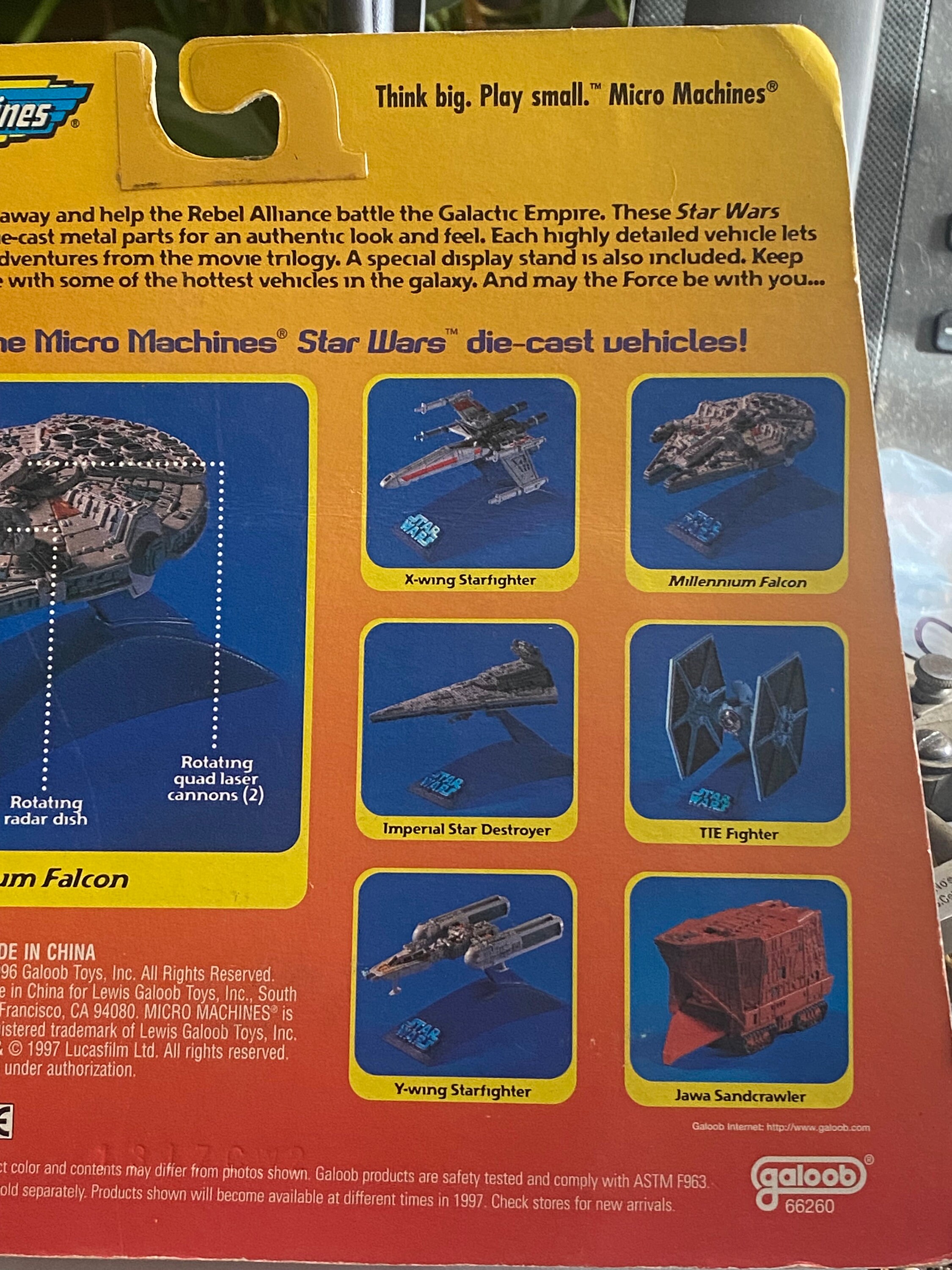 1996 Star Wars Micro Machines Millennium Falcon Galoob Die Cast