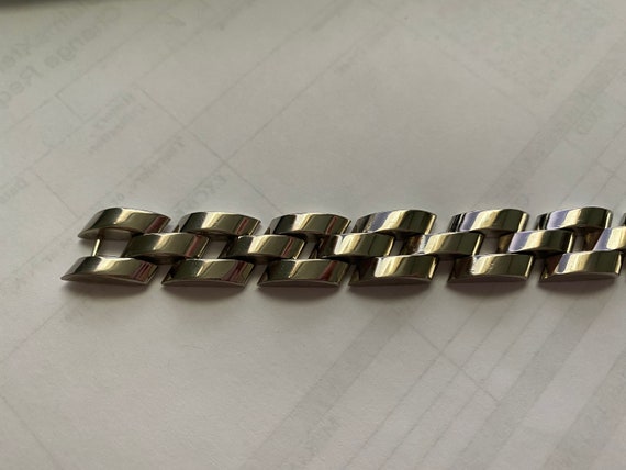 Heavy Sterling Silver 925 Interlocking Link Brace… - image 4