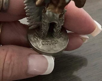 1992 C. Julian Masterworks Fine Pewter MWFP Native American Indian