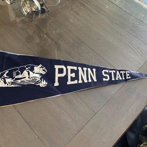 Vintage Penn State Nittany Lions Football Felt Pennant 29&quot; Long Blue/White