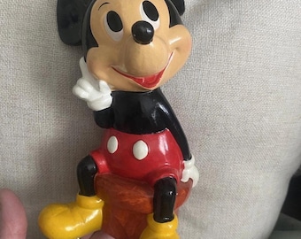 Alcancía vintage de Mickey Mouse. Walt Disney Productions