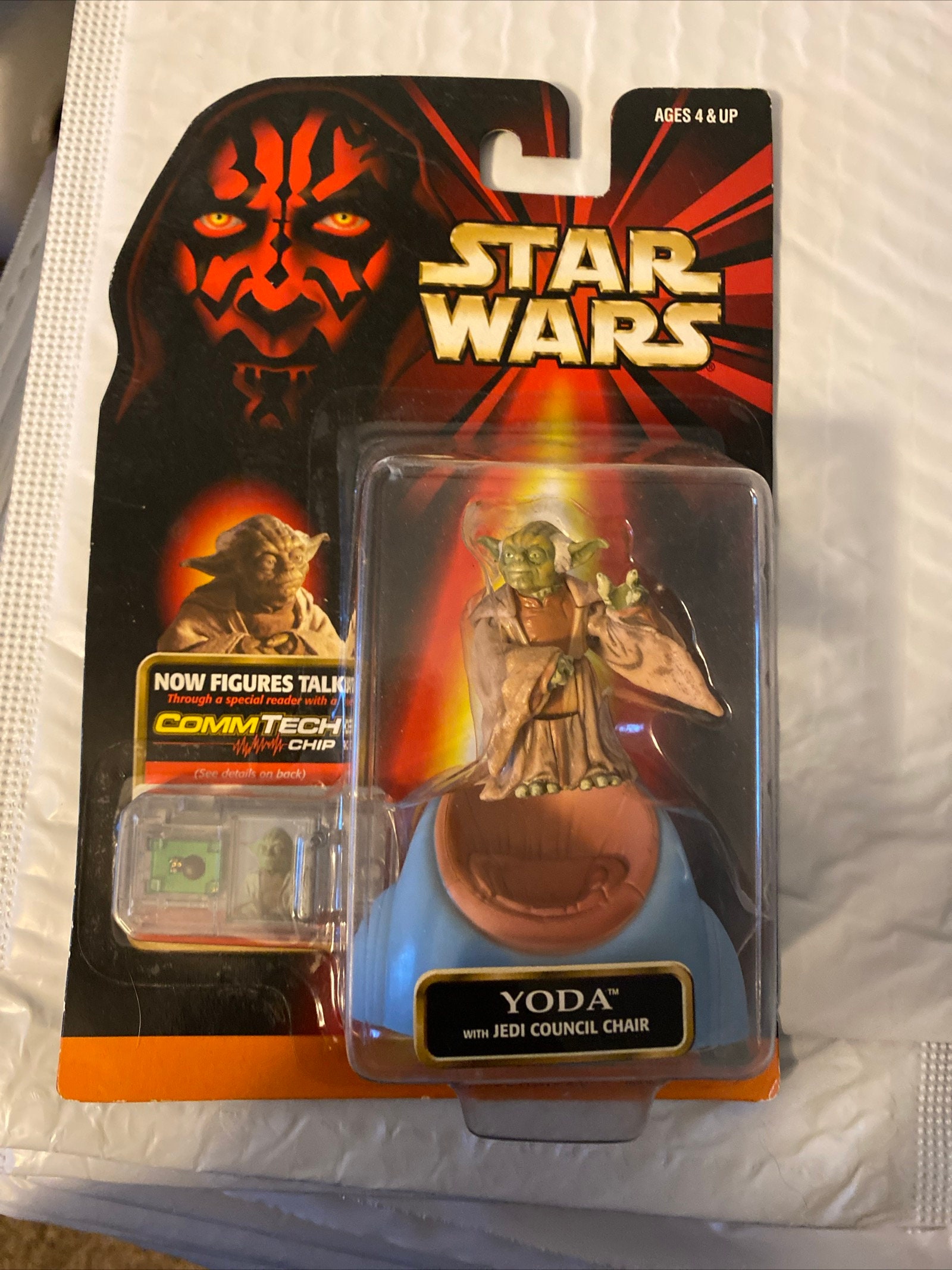 Star Wars Yoda With Jedi Council Chair Commtech Chip 1998 Action
