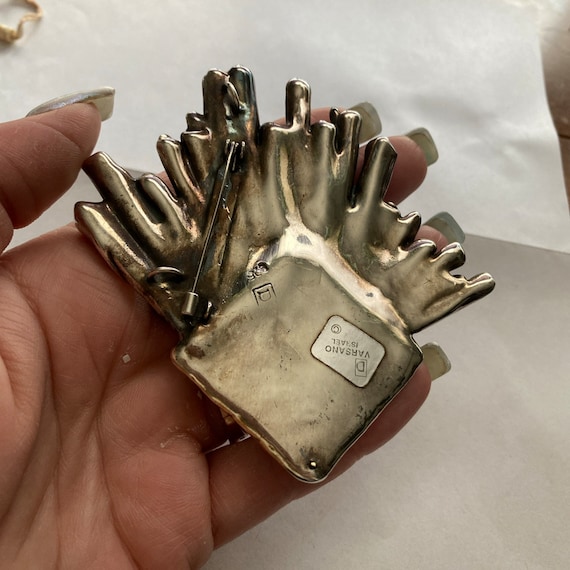 DAVID VARSANO　イスラエル　925　ブローチ David Varsano Israel Brooch Sterling Silver Vermeil Twisted