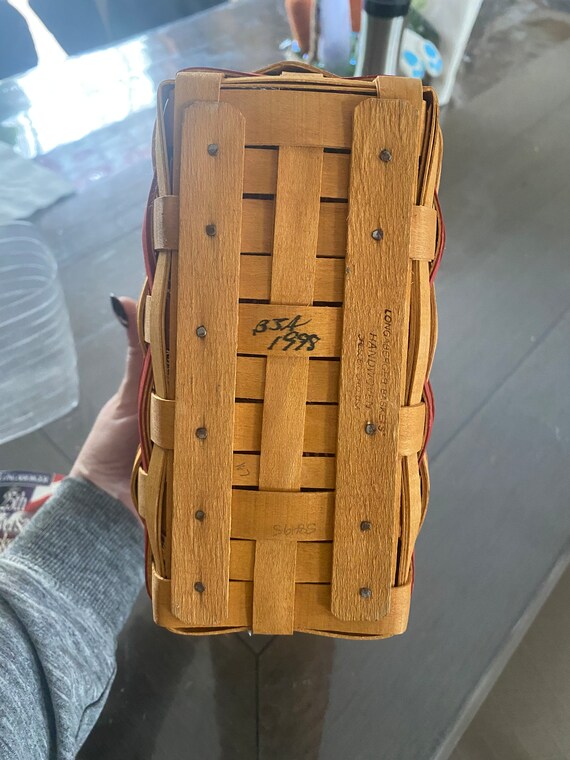 LONGABERGER 25th Anniversary Magazine Flag Basket W/liner