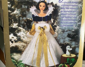 Disney Holiday Princess Snow White Barbie Doll Mattel 1998 Nib-jf