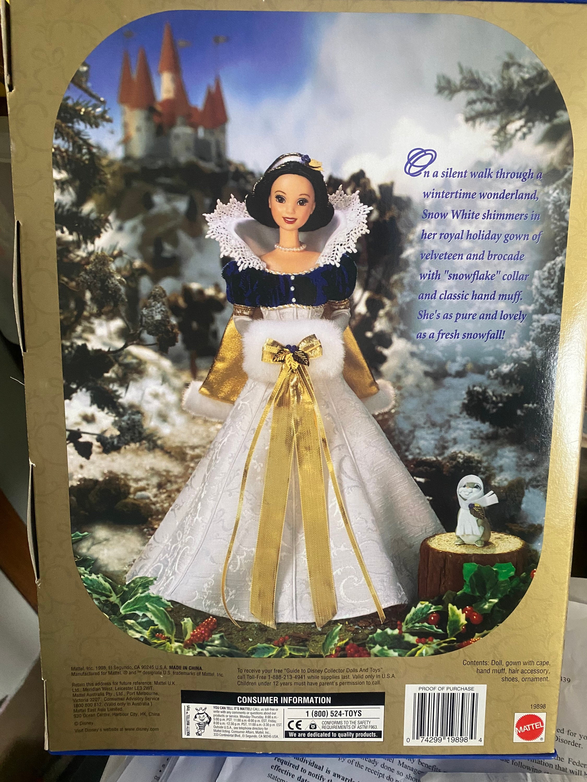 1998 snow white barbie sales