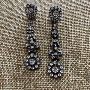 Stunning JOAN RIVERS Victorian Rhinestone Crystal Articulated Dangle Earrings-af