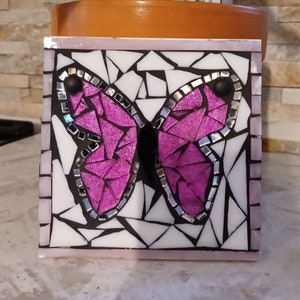 Mosaic pink butterfly mini mosaic