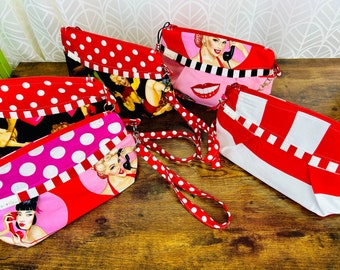 Zipper Clutch for Valentines Day in Red and Pink