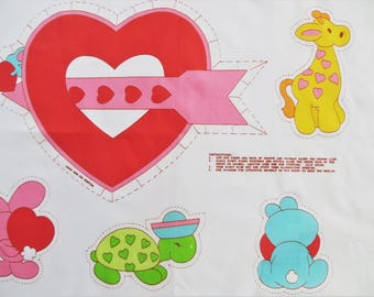 Vintage 80s Baby Animal Mobile Fabric Panel: DIY Sewing Project