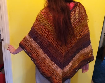 Bright colourful lightweight poncho