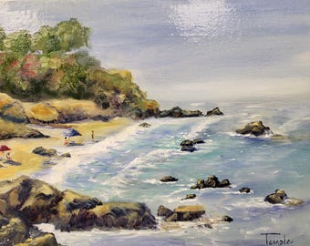 Diver’s Cove 8 x 10  Plein Air Oil Painting – Laguna Beach