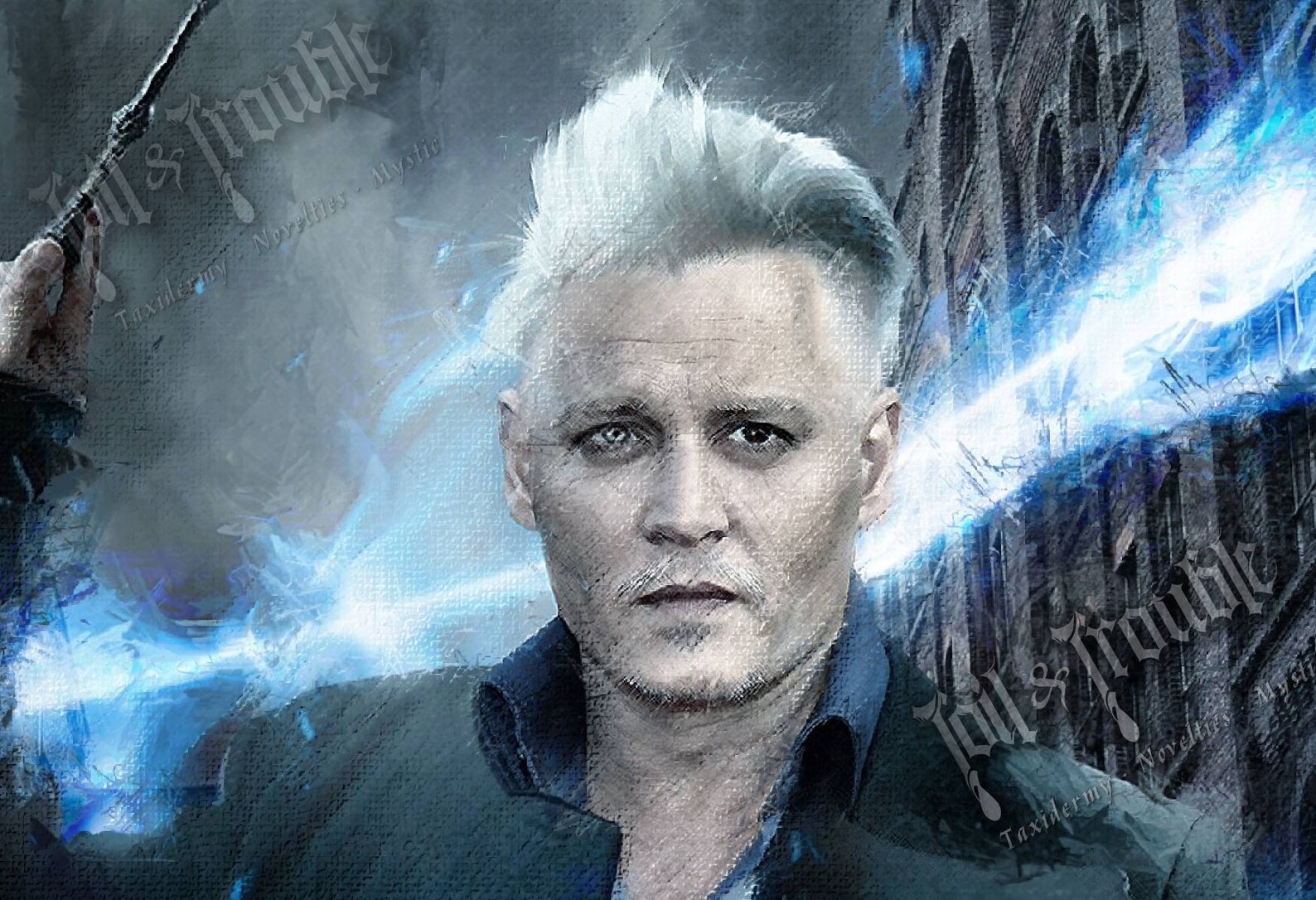 Johnny depp fantastic wizard poster Fan art Gift Large and | Etsy