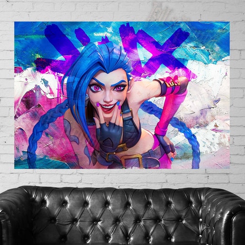 Jinx Powder Arcane League of Legends Enemy Poster Wallart Etsy