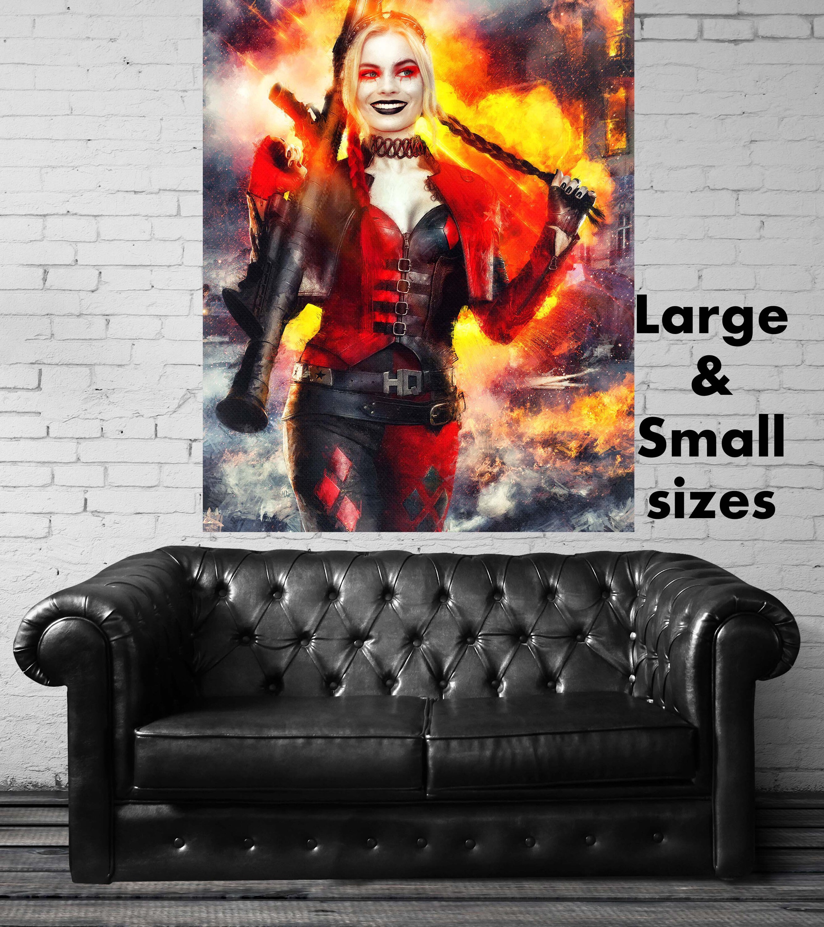 Harley Quinn Poster Print Large and Small Sizes Batman Fan Art | Etsy