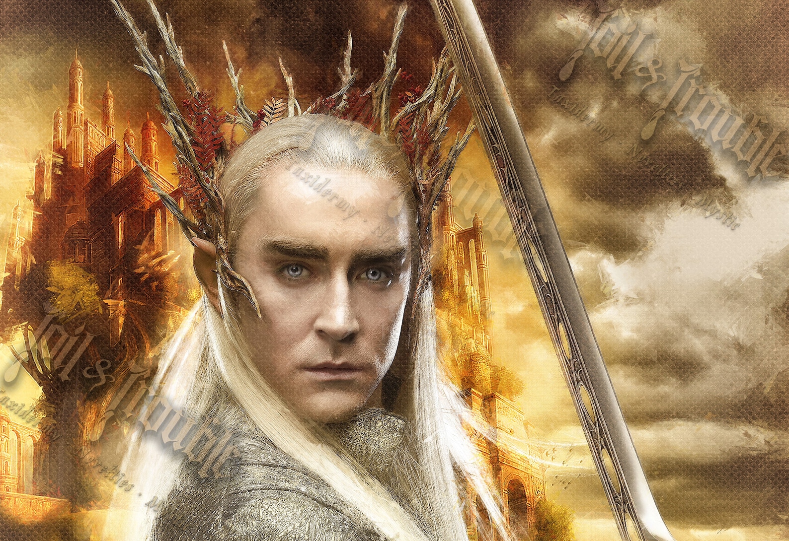 Thranduil Elf king lord of the rings fan art poster prints | Etsy - Lord Of The Rings Dark Elf