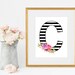 Monogram Letter C Print Monogram Printable Letter Wall Art | Etsy