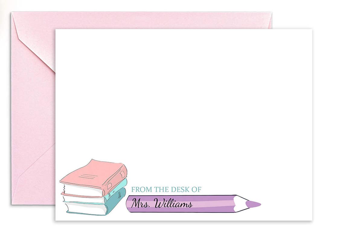 Teacher Stationary, Teacher Note Card, Custom Stationery, Personalized