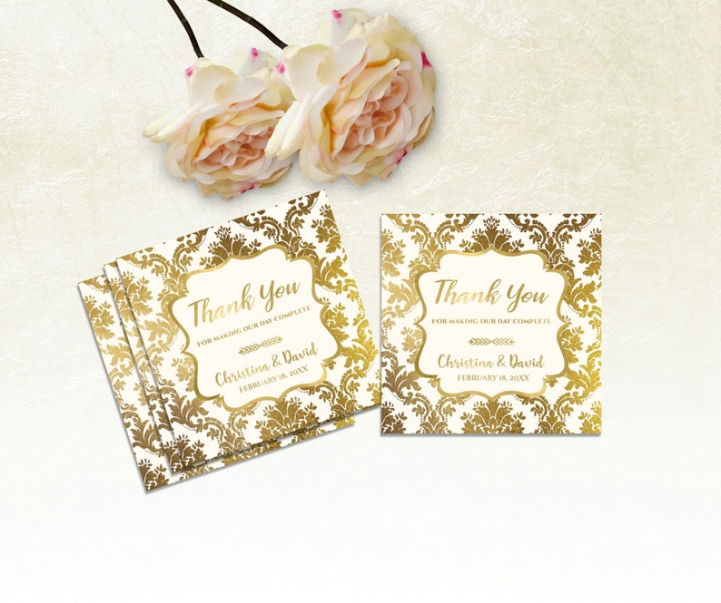 Printable Wedding Thank You Tags Printable Wedding Favor | Etsy