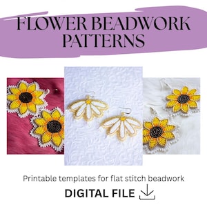 Flower Beading Templates, Sunflower Beadwork Patterns