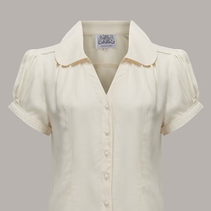 Judy Blouse in Cream | Vintage 1940s Style Women&#39;s Blouse | The Seamstress of Bloomsbury