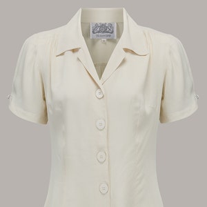 Grace Blouse in Cream by The Seamstress of Bloomsbury | Authentic Vintage 1940s Style