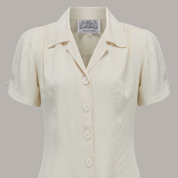 Grace Blouse in Cream by The Seamstress of Bloomsbury | Authentic Vintage 1940s Style