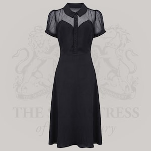 Florance Dress in Liquorice Black by The Seamstress of Bloomsbury | Authentic Vintage 1940's Style