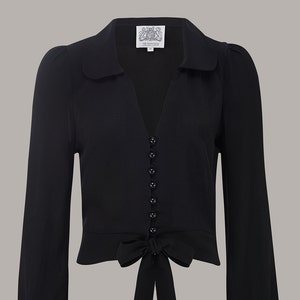 Clarice Blouse in Black by The Seamstress of Bloomsbury Authentic Vintage 1940's Style image 1