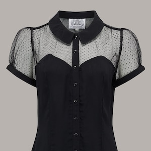 Bluse in Lakritz-Schwarz | Vintage 1940s Style Damen Kleid | Die Näherin von Bloomsbury
