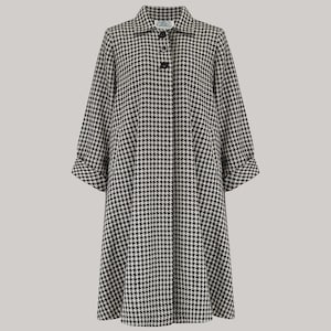 43" Swing Coat in Houndstooth by The Seamstress of Bloomsbury | Classic Authentic Vintage Style Clothing