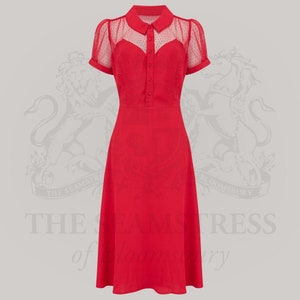 Florance Dress in Lipstick Red by The Seamstress of Bloomsbury | Authentic Vintage 1940's Style