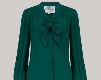 Eva Blouse in Hampton Green by The Seamstress of Bloomsbury | Authentic 1940's Inspired Designs