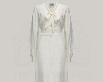 Eva Dress in Cream by The Seamstress of Bloomsbury | Authentic 1940's Inspired Designs