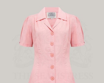 Grace Blouse in Blossom Pink by The Seamstress of Bloomsbury | Authentic Vintage 1940's Style
