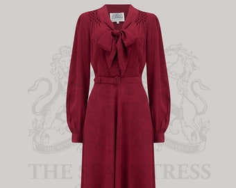 Eva Dress in Windsor Wine by The Seamstress of Bloomsbury | Authentic 1940's Inspired Designs