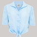 Marilyn Tie Blouse in Powder Blue by The Seamstress of Bloomsbury | Authentic Vintage 1940's Style