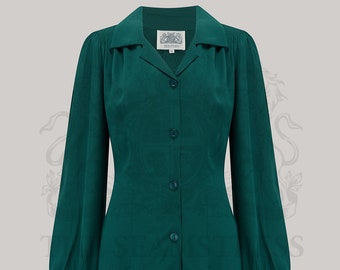 Poppy Blouse in Hampton Green by The Seamstress of Bloomsbury | Authentic Vintage 1940's Style