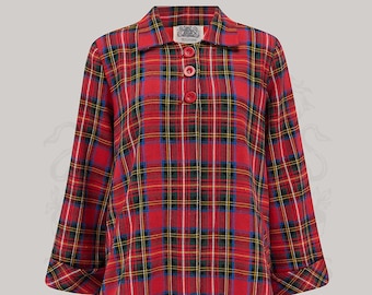 Swing Jacket in Red Plaid Tartan by The Seamstress of Bloomsbury | Authentic Vintage 1940's Style