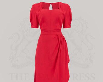 Shelly Dress in Lipstick Red by The Seamstress of Bloomsbury | Authentic Vintage 1940's Style