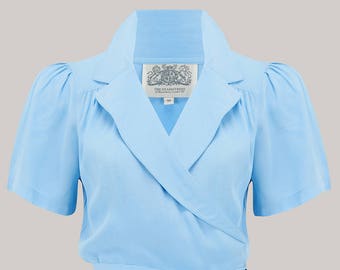 Greta Blouse in Powder Blue in The Seamstress of Bloomsbury | Authentic Vintage 1940's Style