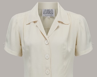 Grace Blouse in Cream by The Seamstress of Bloomsbury | Authentic Vintage 1940s Style