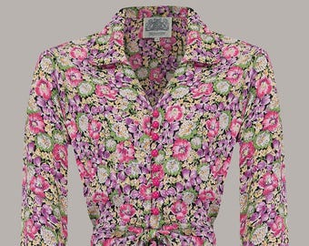 Clarice Blouse in Lilac/Floral by The Seamstress of Bloomsbury | Authentic Vintage 1940's Style