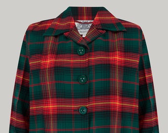 Pearl Jacket in Red/Green Check by The Seamstress of Bloomsbury | Authentic Vintage 1940's Style