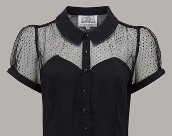 Florance Blouse in Liquorice Black by The Seamstress of Bloomsbury | Authentic Vintage 1940s Style