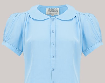 Jive Blouse in Powder Blue by The Seamstress of Bloomsbury | Authentic Vintage 1940's Style