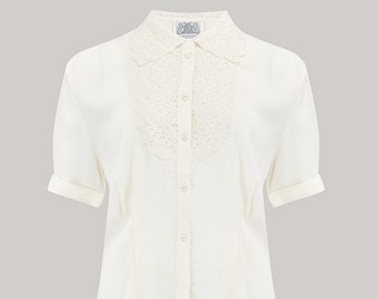 Lacey Blouse in Cream by The Seamstress of Bloomsbury | Authentic Vintage 1940s Style